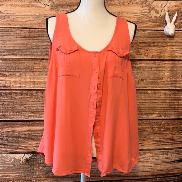 Torrid• peach Tank Top Button Down - Picture 2 of 7